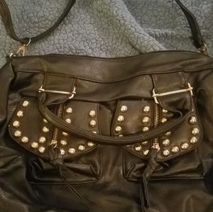 Black leather bag